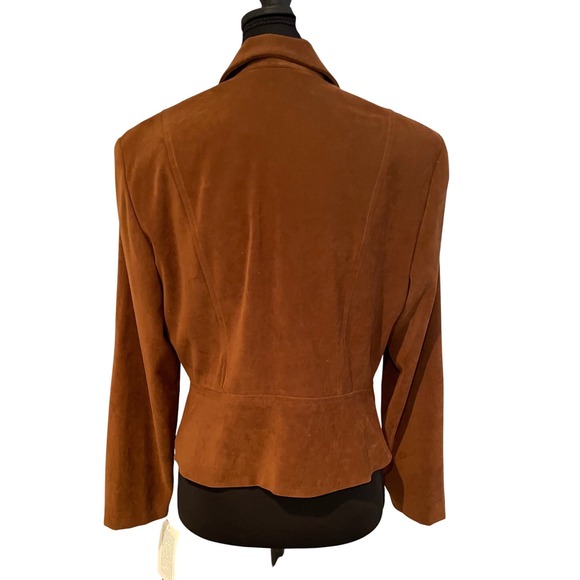 Positive Attitude Brown Faux Suede Button Front Blazer Sz 10 P Dark Academia NWT - Picture 4 of 7